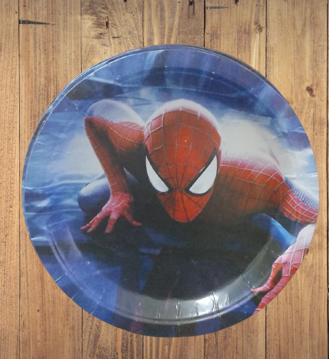 طبق كرتون دائري شكل سبايدر مان 10 اطباق Spiderman square plate