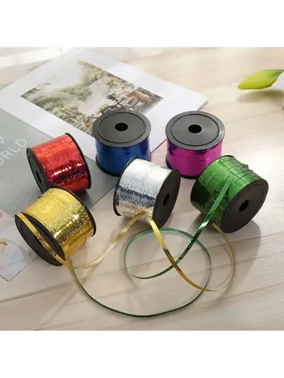 Glitter Laser Printing Ribbon Multicolor Pastry Decoration Strip - شراء السعادة