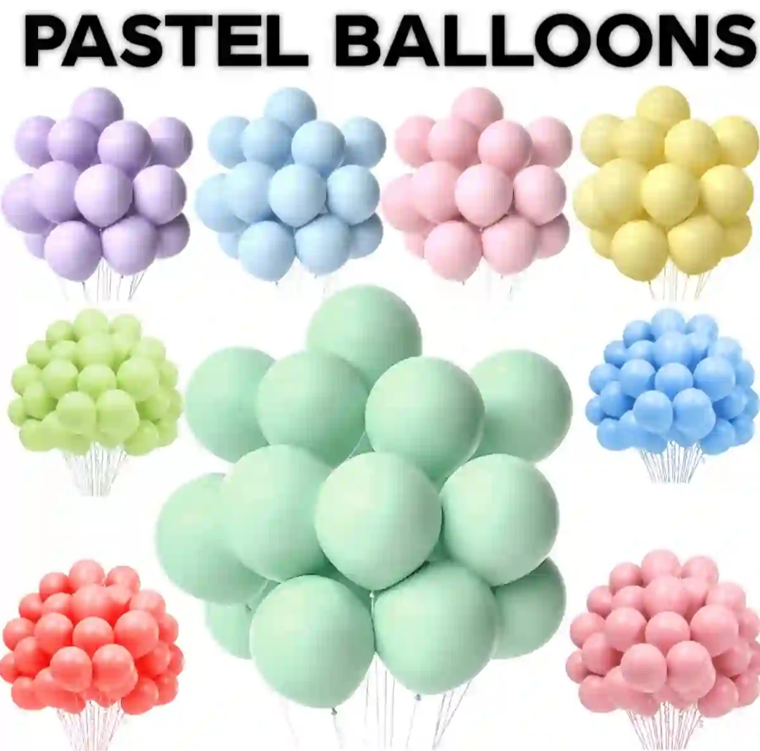 بالونات باستيل الوان متعددة باكيت  25 بالونة