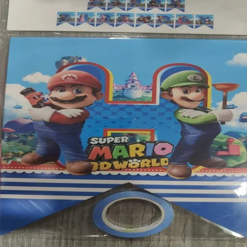 بانر سوبر ماريو لدكور حفلة