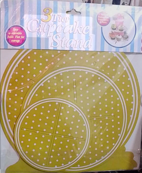 ستاند حامل كب كيك واشكال منقط ومخطط دائري