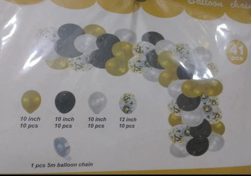 مجموعة بالونات شكل نص دائره 41 قطعه و شريط ارج