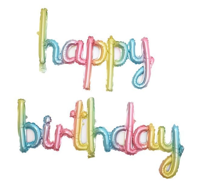 بالونات قطعتين عيد ميلاد سعيد حروف متلاصقة اللوان متعددة