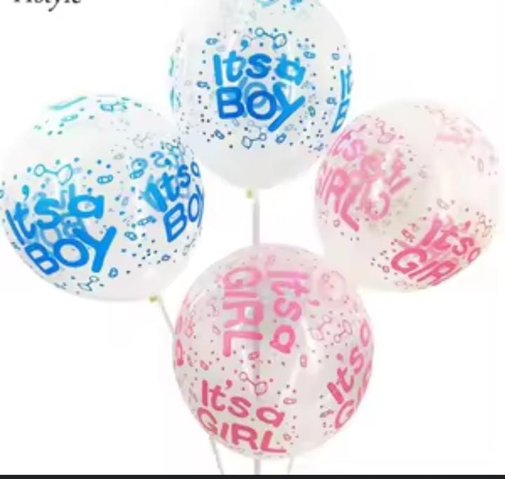 بالونات لاتكس شفافه لسبوع ولد أو بنت 10 قطع