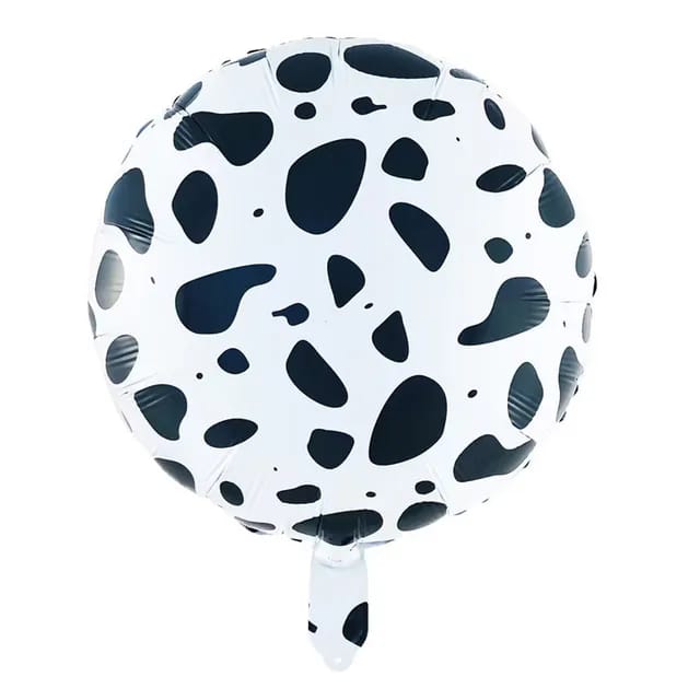 بالونه دائرية منقطه شكل بقره ابيض في اسود خامة ه
