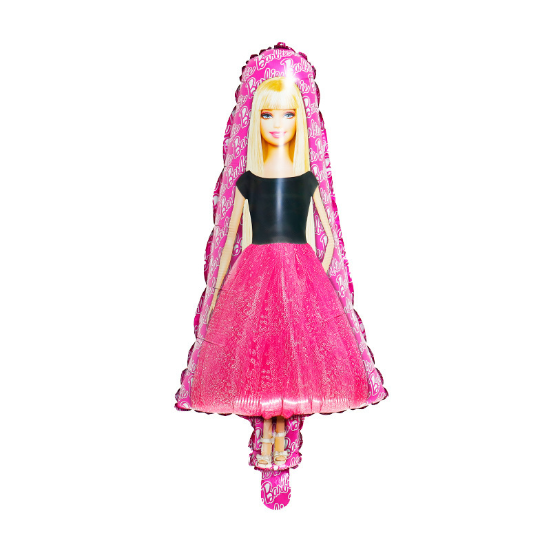 بالونه مجسمه شكل باربي لون بينك خامه ه