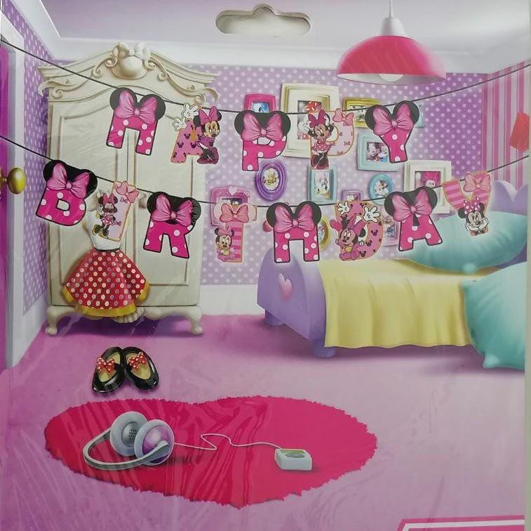 بانر عيد ميلاد شكل ميني ماوس لون بينك