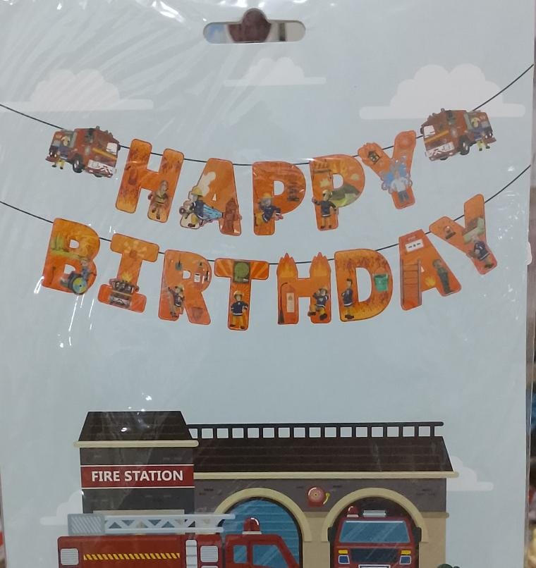 بانر عيد ميلاد شكل سيارة اطفاء