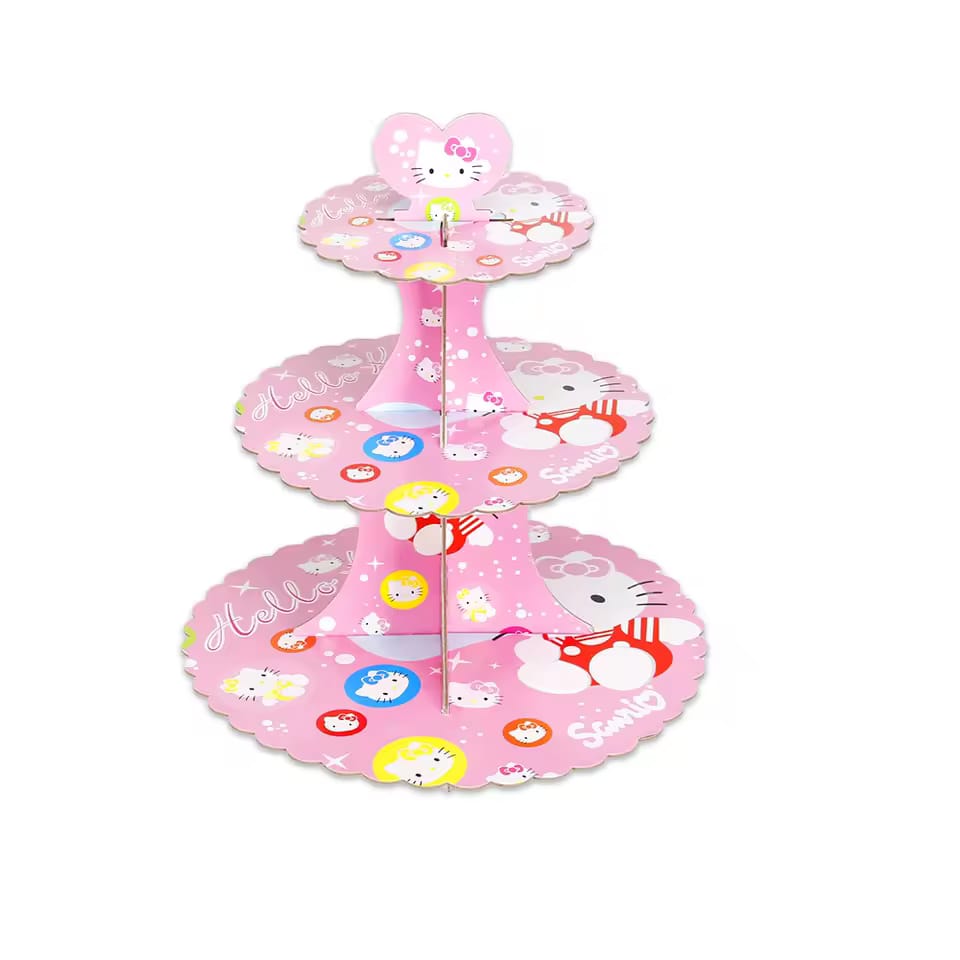 Disney-shaped cupcake stand in the form of Hello Kitty character, made of heavy cartoon material