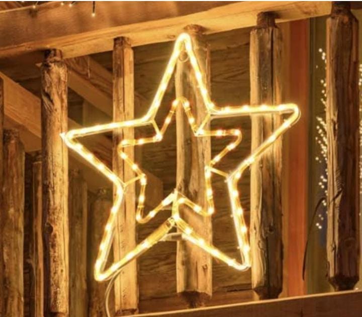 مجسم شكل نجمه رمضان بضوء اصفر خامه بلاستيك