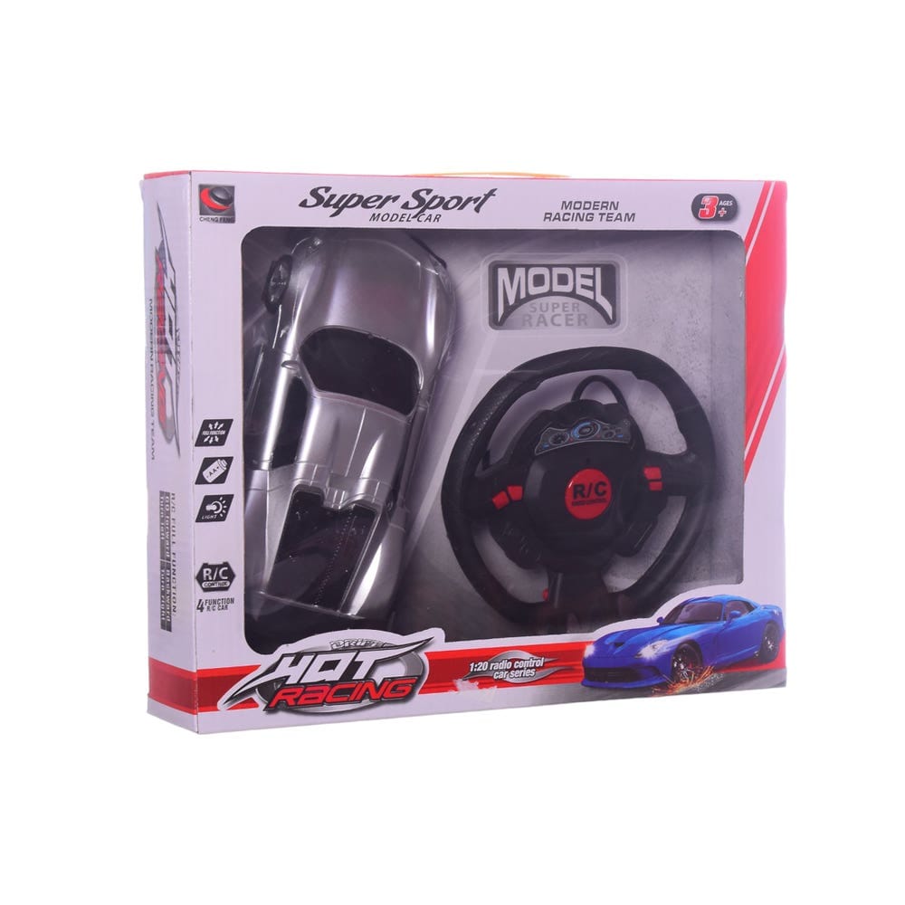 لعبة اطفال سياره مديل بيرموت تحكم عن بعد خامه ه لون فضي بطارية كابله للشحن