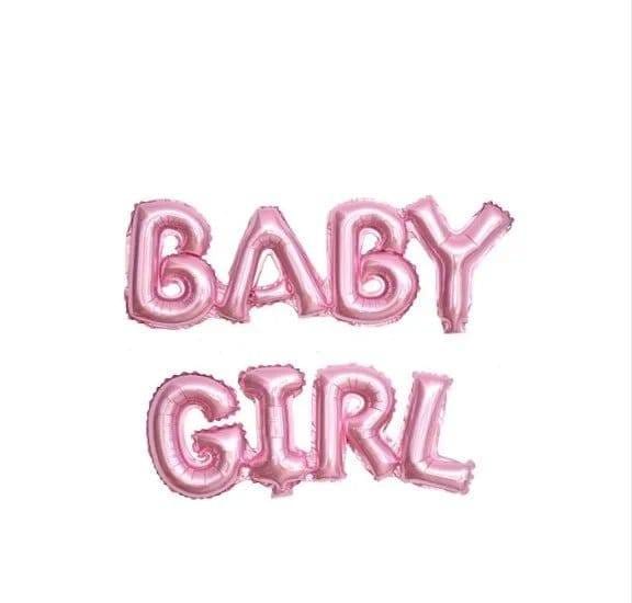 بالونات فويل هيليوم ملتصقة لون بينك لسبوع بنت