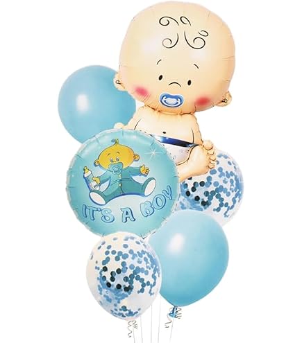 مجموعة بالونات سبوع ولد شكل بيبي 6 قطع