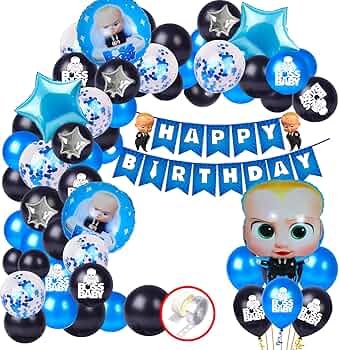 مجموعة بالونات بيي بوس لون ازرق مكونه من 55 قطعه