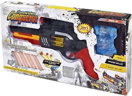 لعبة مسدس ملون خامه ه مزود بكيس خرز جل وطلقات سفنج