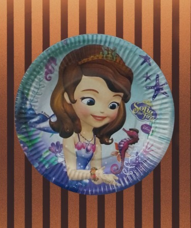 طبق كرتون مربعة شكل الاميرة صوفيا 10 اطباق