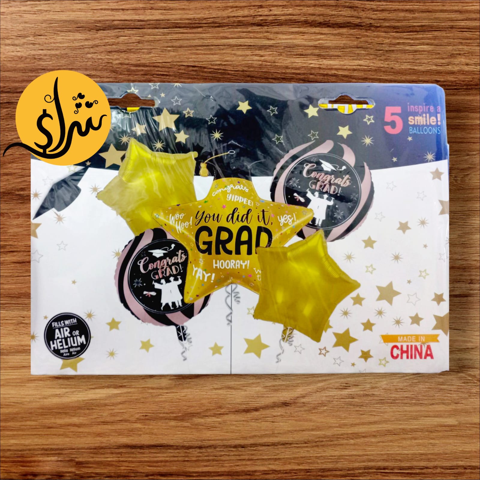 مجموعة بالونات تخرج فويل هيليوم مجسم للتخرج بعبارة لقد فعلتها 5 قطع