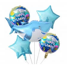 مجموعة بالونات فويل هيليوم عيد ميلاد شكل شارك