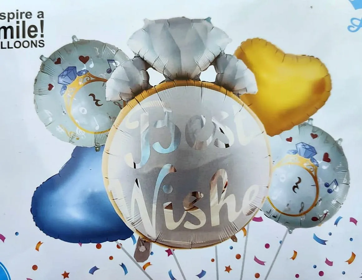 مجموعة بالونات فويل هيليوم شكل خاتم
