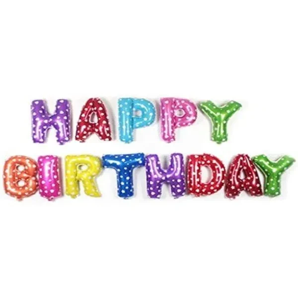 بانر بالونات عيد الميلاد فويل مكس الوان منقط قلوب