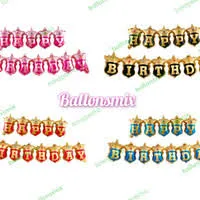 بانر بالونات عبارة عيد ميلاد سعيد قطعتين شكل تاج