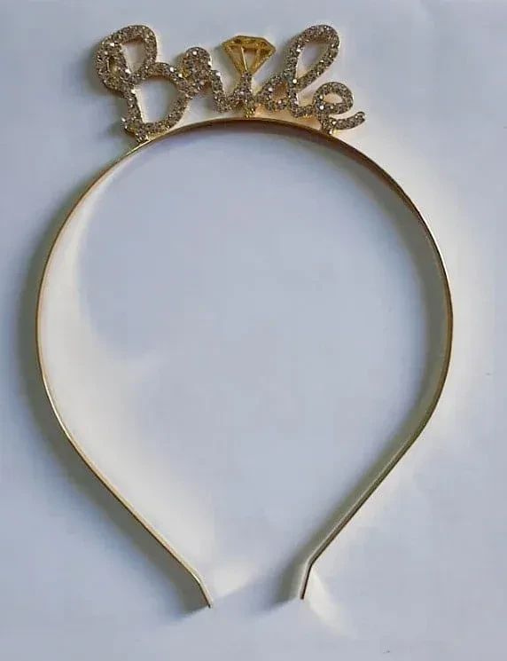 توكة معدن للعروسه كلمة bride لون ذهبي وفضي وروز جولد