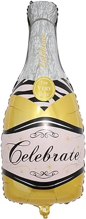 بالونة هيليوم شكل زجاجة لون ذهبي
