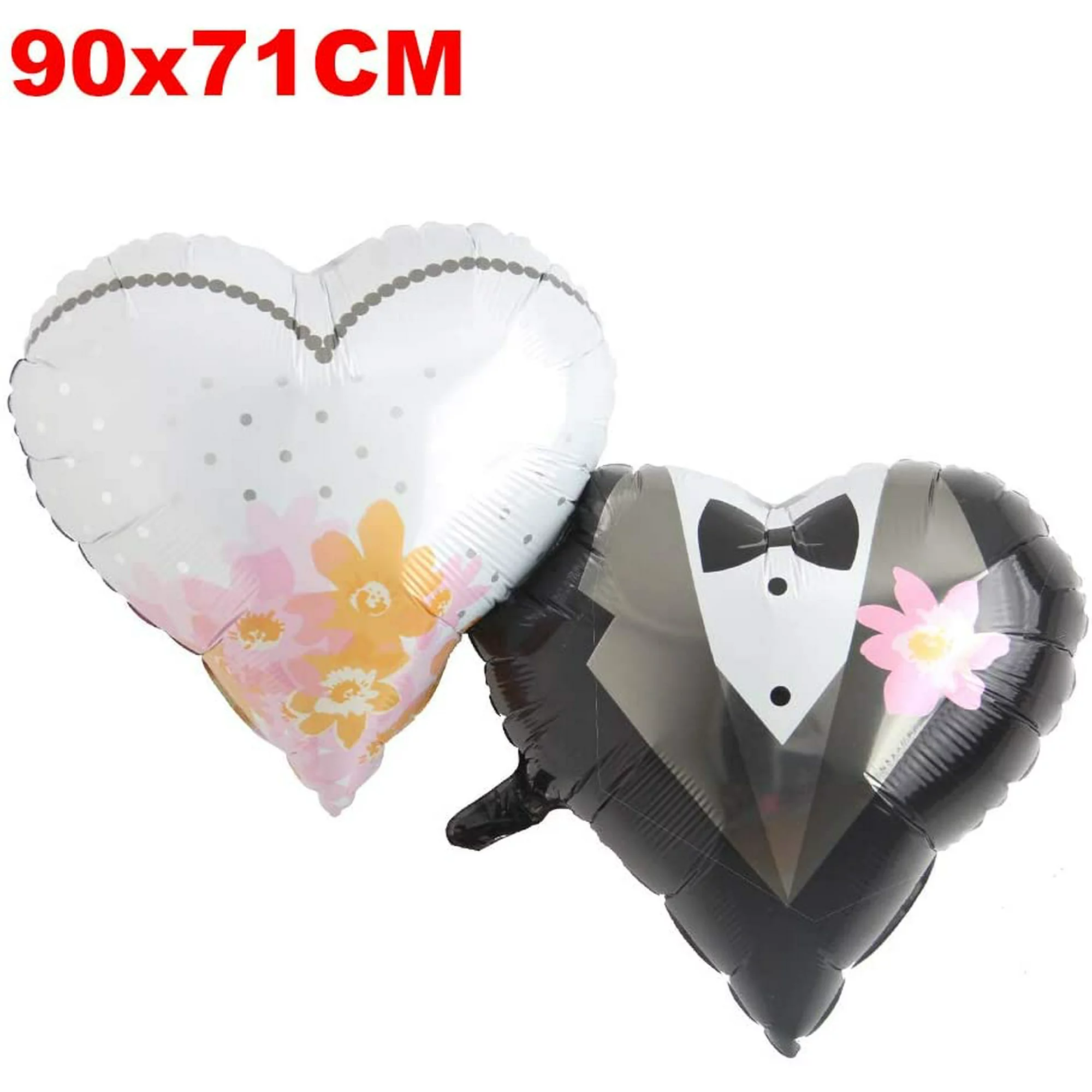 بالونة فرح فستان ابيض وبدلة شكل قلب