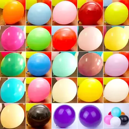 بالونات لاتكس مطفي لون واحد متعددة 50 بالونة