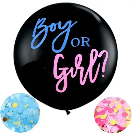 بالونة تحديد نوع المولود باللون الاسود