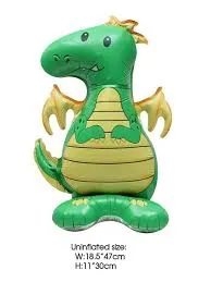 بالونة مجسم شكل ديناصور لون اخضر