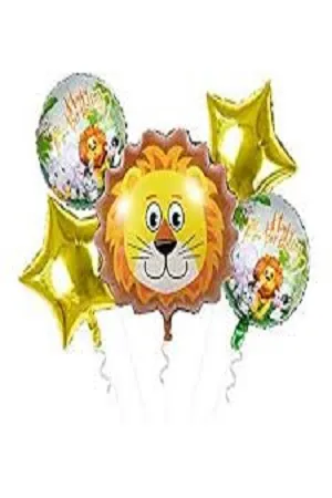 مجموعة بالونات اسد وحيوانات الغابة النجمة اللوان مختلفه