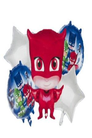 مجموعة بالونات الابطال المقنعون احمر وفضي