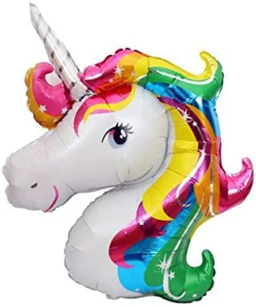 بالونة مجسم راس وحيد القرن قوس قزح
