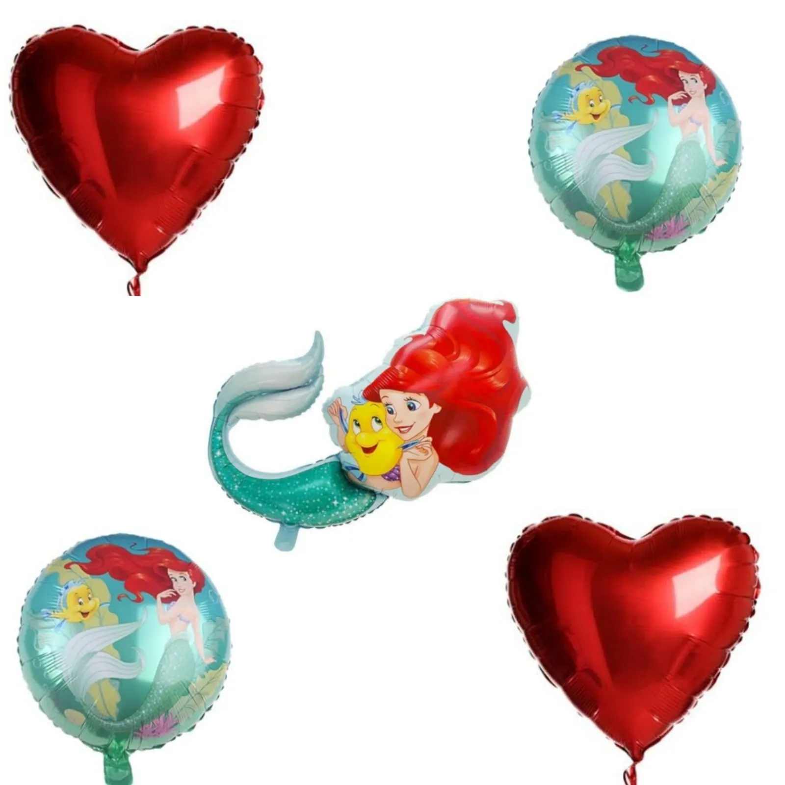 بالونات عروسة البحر من ديزني لون احمر Disney Mermaid red balloon set