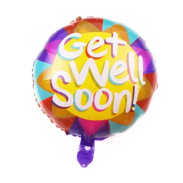 بالونات التعافي بعبارة Get Well Soon ملونة