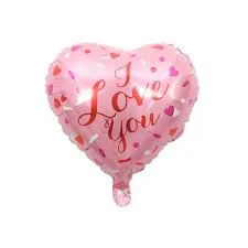 بالونة قلب بينك واحمر بعبارة I LOVE YOU red and pink heart balloon