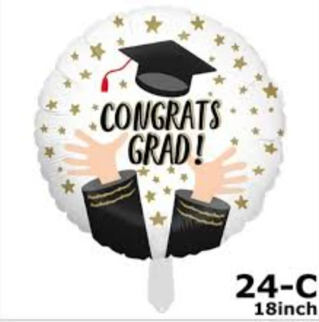 بالونات حفلة التخرج بعبارة congrats grad circle balloon