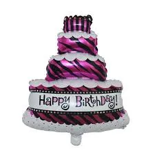 بالونة شكل تورته 4 ادوار بعبارة  happy birthday cake balloon