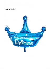 بالونة هيليوم تاج ازرق لحفلات عيد الميلاد happy birthday prince blue crown balloon